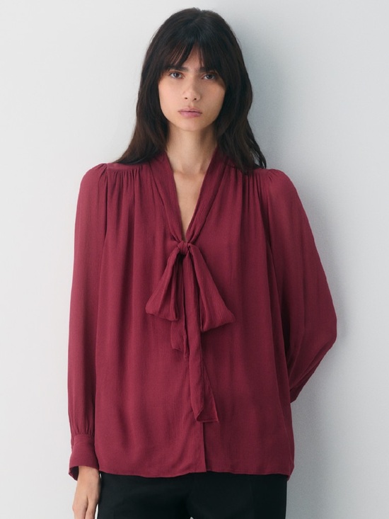 Wilfred Tops - Wilfred Aritzia Rococo Blouse Womens Burgundy Wine L NWOT